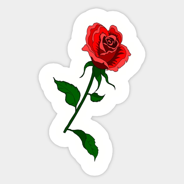 Red rose flower Sticker by artsytee